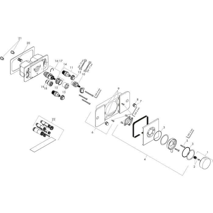 AXOR термостат для душа, One, золото арт. 45712990
