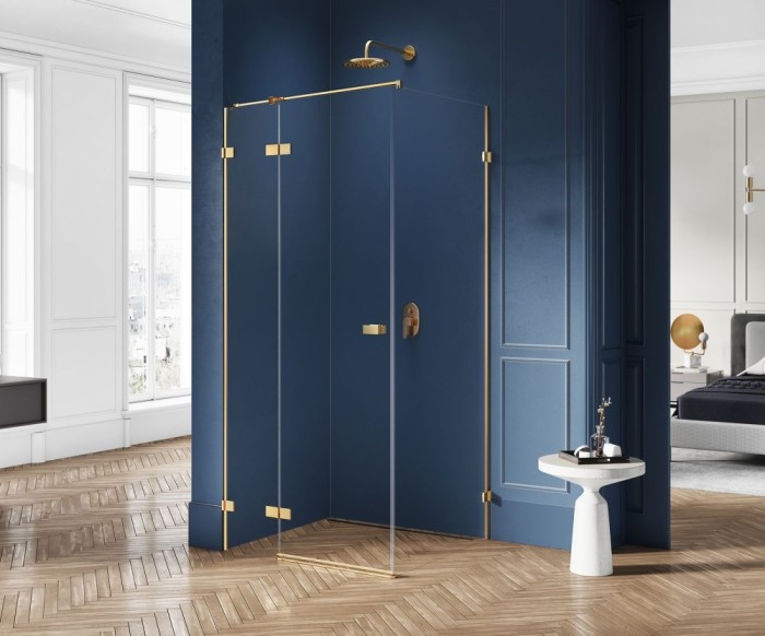 Душевое ограждение brushed 100x80x200, New trendy Avexa gold, брашированное золото арт. EXK-1754