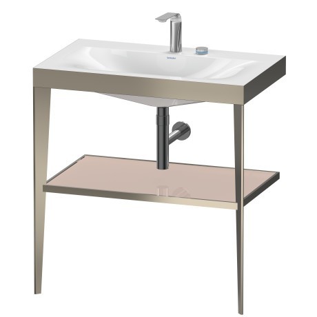 Duravit напольная консоль xviu/c-bonded 800 мм х 850 мм, с умывальником viu, xviu, xv4715eb110 цвет: матовое шампанское/абрикосово - жемчужный лак