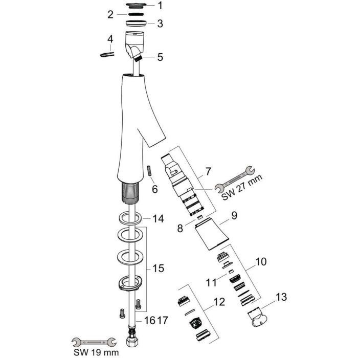 AXOR кран холодной воды для раковины, Starck Organic, сталь арт. 12110800