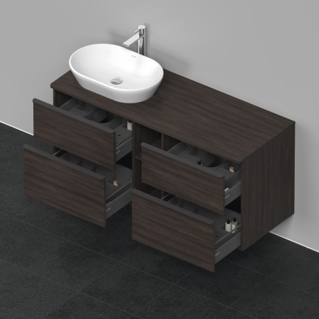 Duravit тумба подвесная под раковину слева 1400 мм х 550 мм, d-neo, de4970l5353 цвет: каштан темный