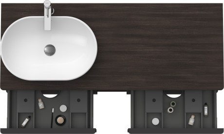 Duravit тумба подвесная под раковину слева 1400 мм х 550 мм, d-neo, de4970l5353 цвет: каштан темный