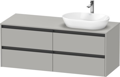 Duravit тумба подвесная под раковину справа k24898r0707000 550 мм х 1400 мм х 568 мм, ketho.2, k24898r07070000 цвет: бетонно-серый матовый