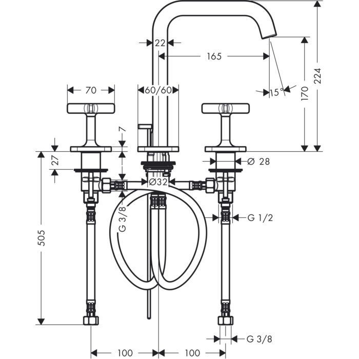 AXOR смеситель для раковины, Citterio E, черный арт. 36108340