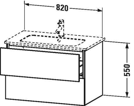 Duravit тумба подвесная под раковину, l-cube, lc624107171 цвет: дуб средиземноморский