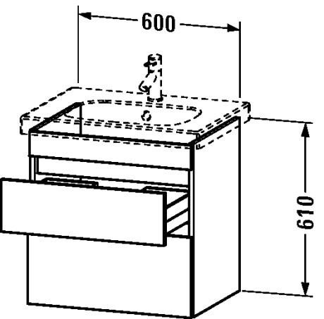 Duravit тумба подвесная под раковину, durastyle, ds648305151 цвет: сосна коричневая