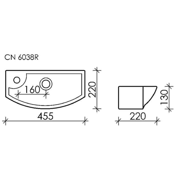 Ceramicanova раковина подвесная element, cn6038r цвет: белый