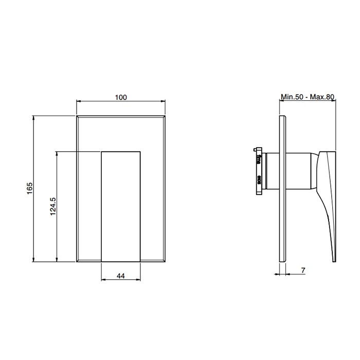 Fima Carlo Frattini смеситель для душа, встраиваемый, без внутр. части, zeta, хром арт. f3969x1cr