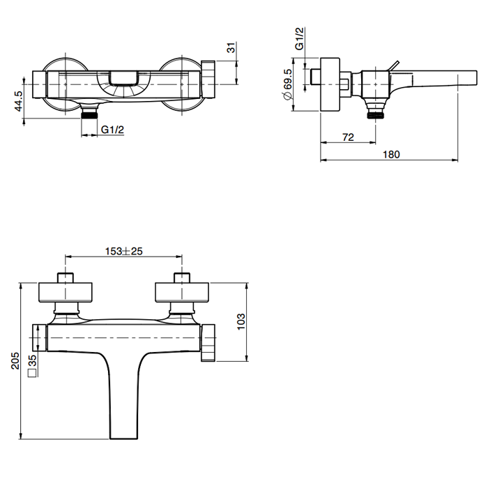 Fima Carlo Frattini смеситель для ванны, zeta, белый арт. f3964/1bs
