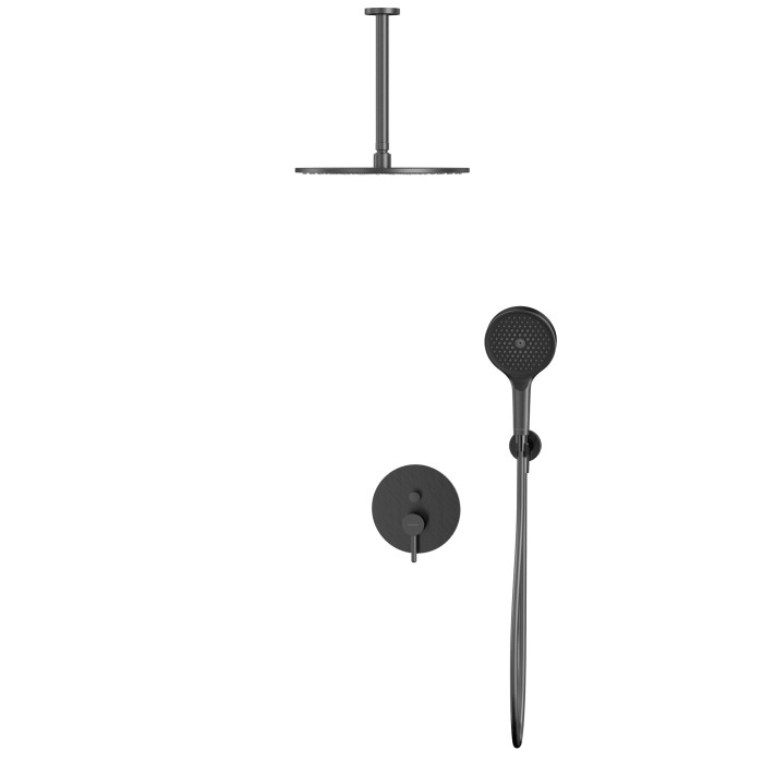 Душевая система скрытого монтажа, Whitecross Y gunmetal, оружейная сталь арт. YSET12TOPGM