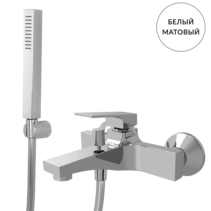 Fima Carlo Frattini смеситель для ванной, настенный, с душ. комплектом, излив 170мм, fit, черный арт. f3384bs