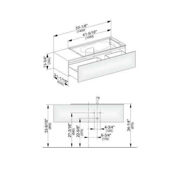 Keuco тумба подвесная под раковину с одним выдвижным фронтом, edition 11, антрацит арт. 31164 110000