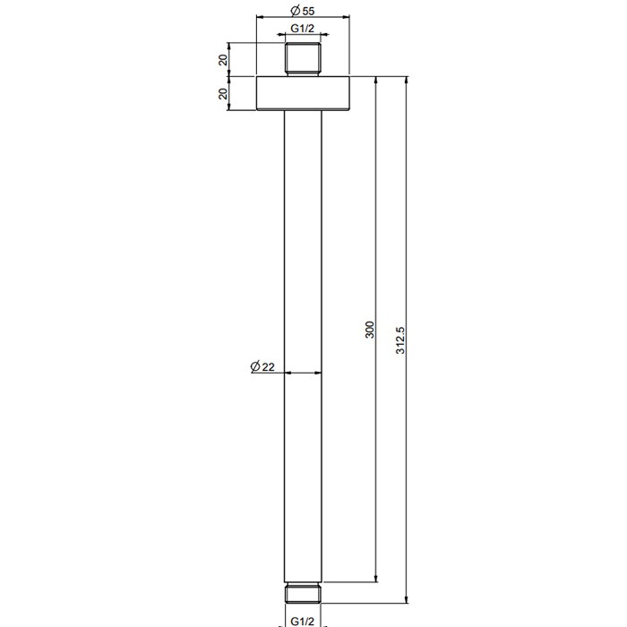 Fima Carlo Frattini держатель верхнего душа 300 мм., потолочного монтажа wellness, хром арт. f2586cr