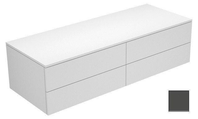 Keuco тумба боковая подвесная с четырьмя выдвижными фронтальными ящиками антарцит, edition 400, антрацит арт. 31766 390000