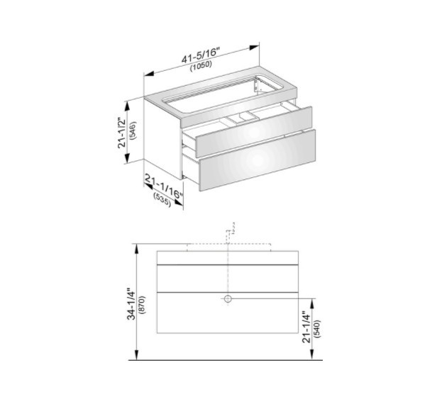 Keuco тумба подвесная под раковину без отверстия под смеситель, с двумя выдвижными фронтами, edition 400, белый арт. 31582 380000