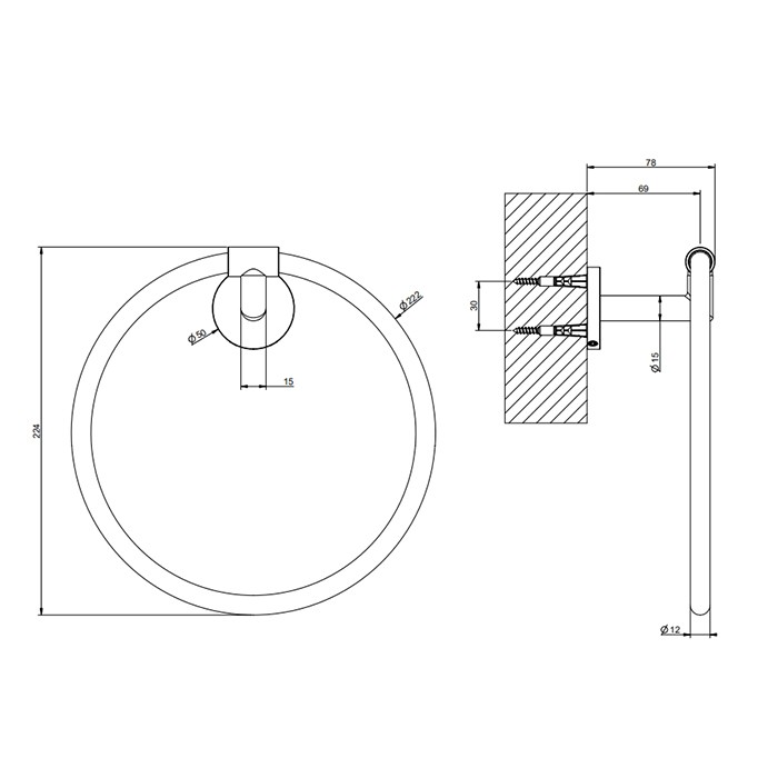 Gessi Полотенцедержатель-кольцо, Tondo, 63709#030 цвет: copper pvd