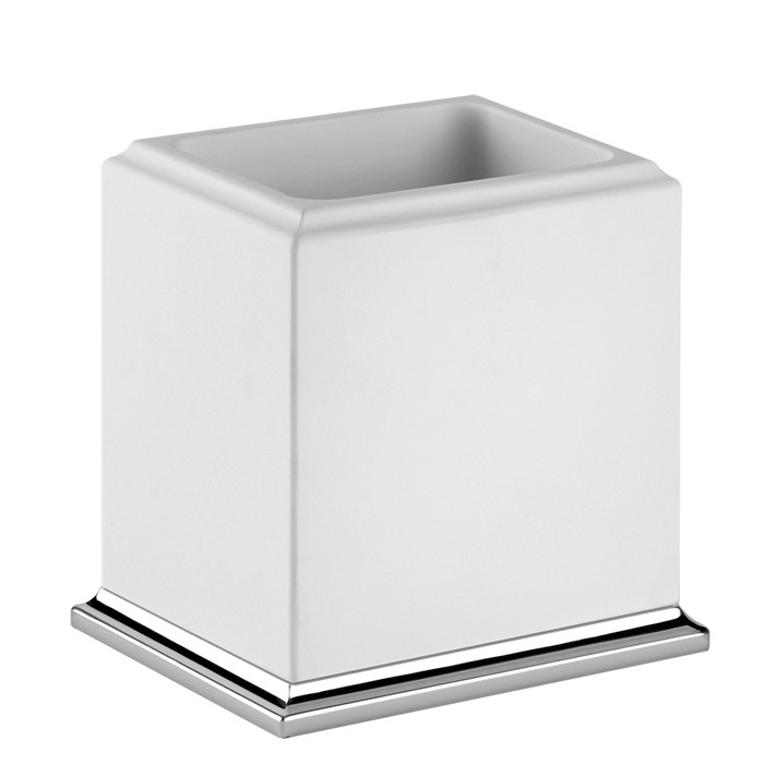 Gessi Стакан для зубных щеток настольный, Eleganza, 46431#031 цвет: хром/белый