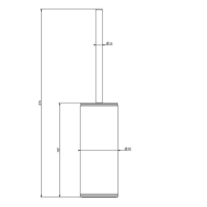 Gessi Ершик напольный, 316, 54744#707 цвет: brushed black metal pvd
