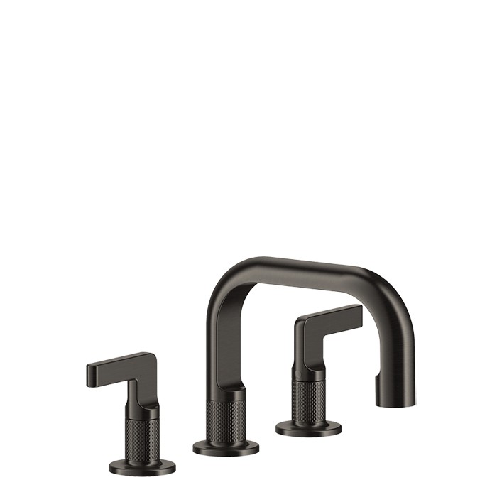 Gessi Смеситель для раковины на 3 отверстия, соединительные шланги на 3/8”, без донного клапана, Inciso, 58012#299 цвет: black xl