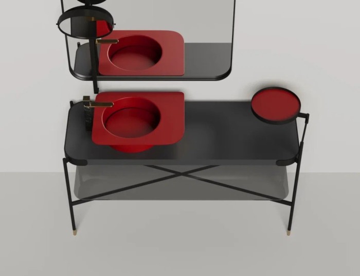 Salini консоль со столешницей ninfea, металл, ninfea, 27n114 цвет: черный