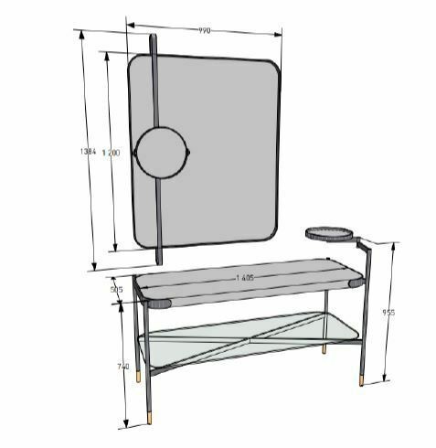 Salini консоль со столешницей ninfea, металл, ninfea, 27n114 цвет: черный