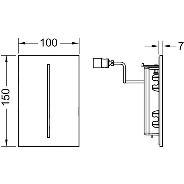 TECE панель смыва электронная для писсуара 100х150х7 мм, питание от сети, белый, filo - 9242060