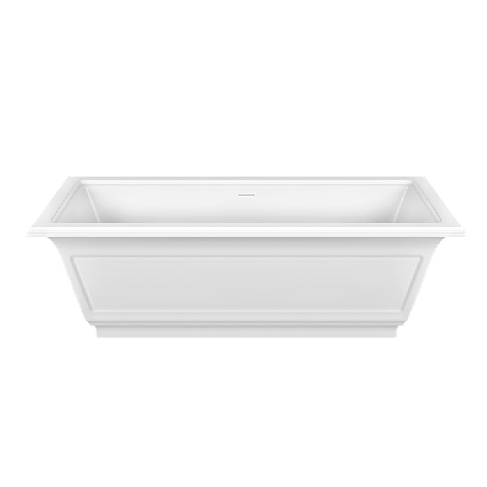 Gessi Ванна 180х85х55см., со сливом-переливом, Eleganza, 46715#521 цвет: матовый белый