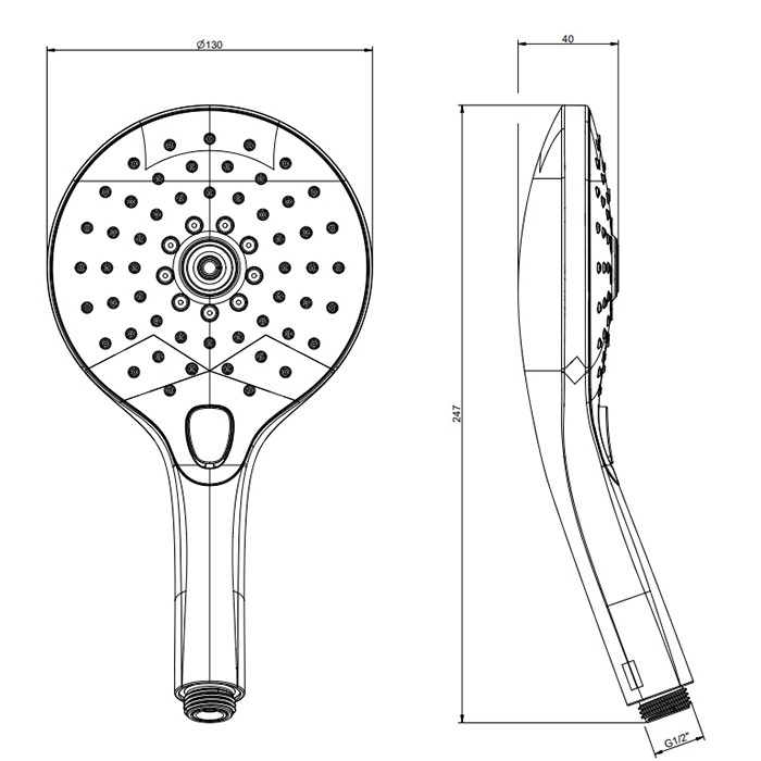 Gessi Ручной душ, 3 режима, Origini, 47351#031 цвет: хром