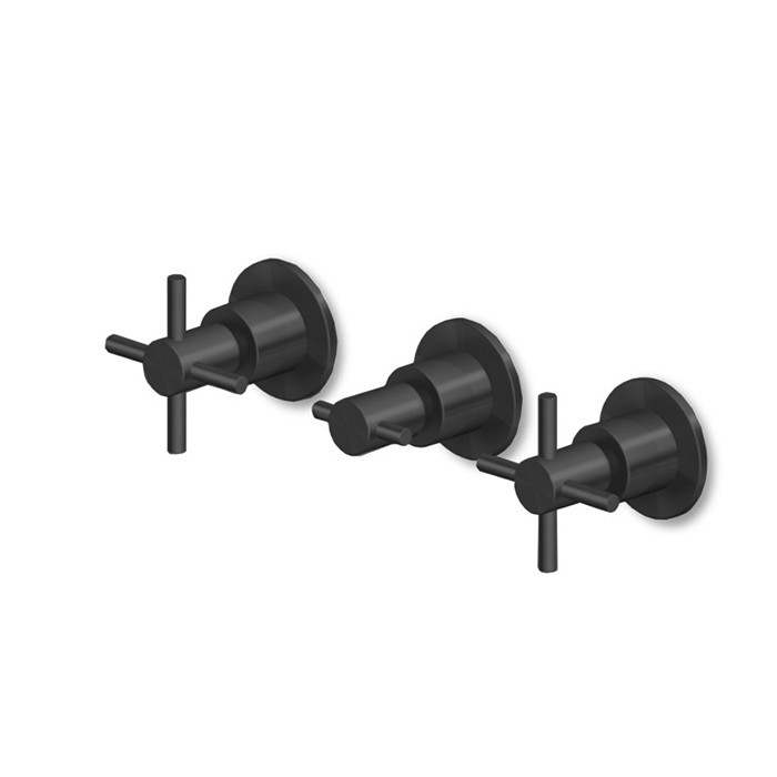 Zucchetti смеситель для душа, встраиваемый, с переключателем на 2 потока, helm, brushed total black pvd арт. zhm695.xp81