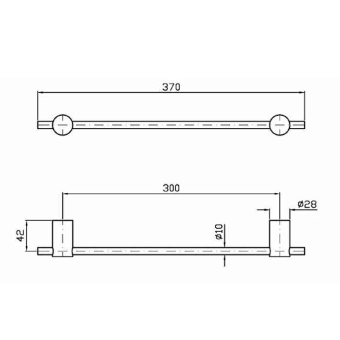 Zucchetti полотенцедержатель, 30см., подвесной, helm, brushed total black pvd арт. zad820.xp81