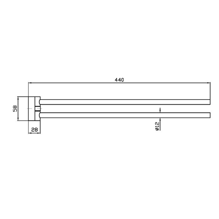 Zucchetti полотенцедержатель, двойной, подвесной, closer, хром арт. zad523