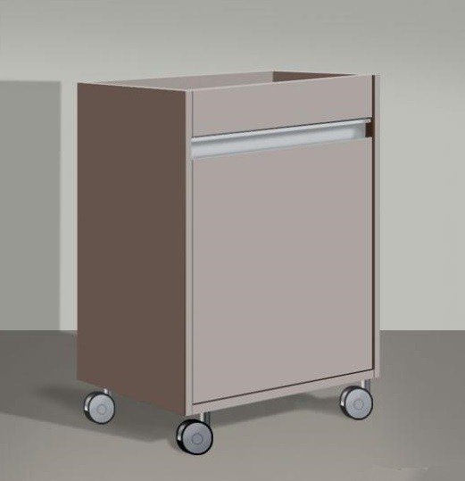 Duravit тумба мобильная правая, с полками, с колёсиками, ketho, kt 2530 r 43 цвет: базальт матовый