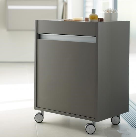 Duravit тумба мобильная правая, с полками, с колёсиками, ketho, kt 2530 r 43 цвет: базальт матовый