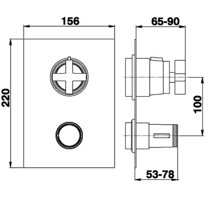 Cisal встраиваемый термостатический смеситель с переключателем на 3 положения ba01850321 barcelona, цвет: хром