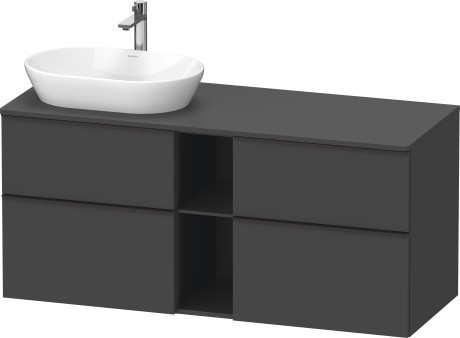 Duravit тумба подвесная под раковину слева 1400 мм х 550 мм, d-neo, de4970l4949 цвет: графит матовый