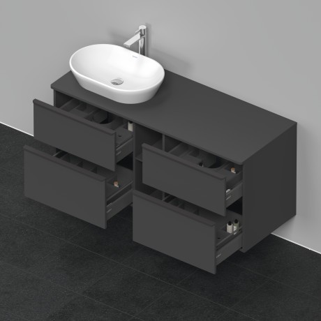 Duravit тумба подвесная под раковину слева 1400 мм х 550 мм, d-neo, de4970l4949 цвет: графит матовый