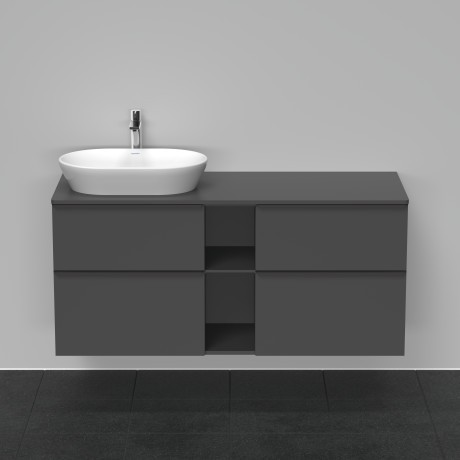 Duravit тумба подвесная под раковину слева 1400 мм х 550 мм, d-neo, de4970l4949 цвет: графит матовый