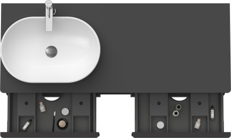 Duravit тумба подвесная под раковину слева 1400 мм х 550 мм, d-neo, de4970l4949 цвет: графит матовый