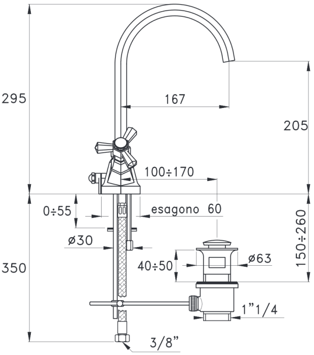 Stella смеситель для раковины, eccelsa, хром арт. ec00005cr00