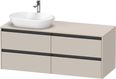 Duravit тумба подвесная под раковину слева 550 мм х 1400 мм х 568 мм, ketho.2, k24898l91910000 цвет: серо-коричневый матовый