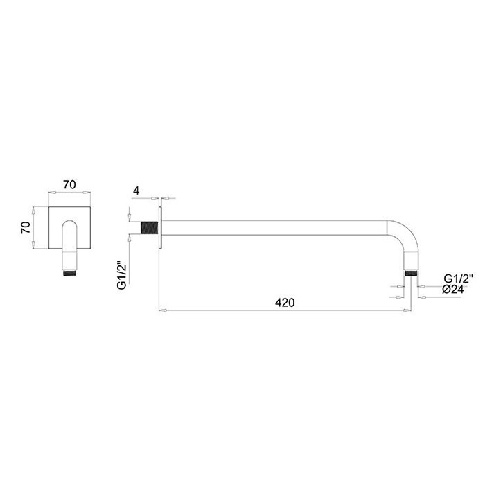 Almar держатель верхнего душа shower arms, латунь арт. e021116.hb