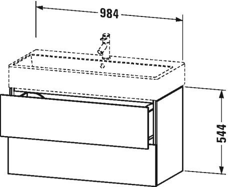 Duravit тумба подвесная под раковину, l-cube, lc 6278 3131 цвет: сосна серебристая