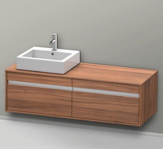 Duravit тумба подвесная под раковину с дакмя выдвижными ящиками, ketho, kt6697l7979 цвет: орех натуральный