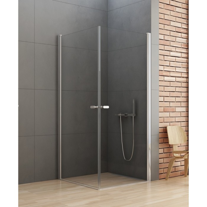 Душевое ограждение 2d 80x80x195, New trendy New soleo chrome, хром арт. D-0140A/D-0140A