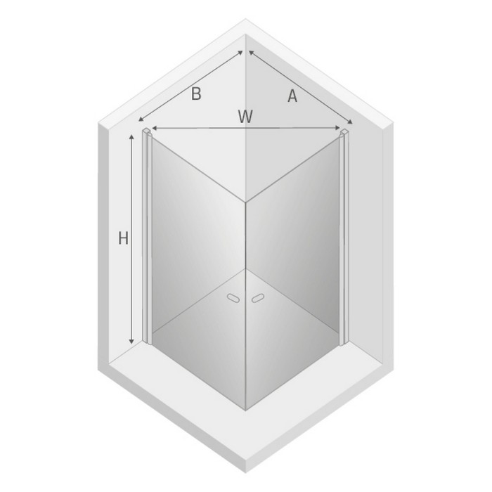 Душевое ограждение 2d 80x80x195, New trendy New soleo chrome, хром арт. D-0140A/D-0140A