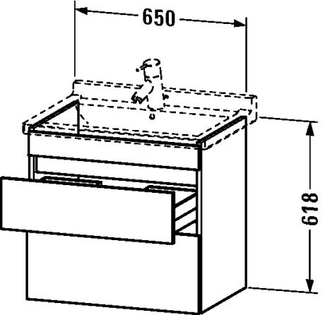 Duravit тумба подвесная под раковину, durastyle, ds648701818 цвет: gres pietra grey opaco