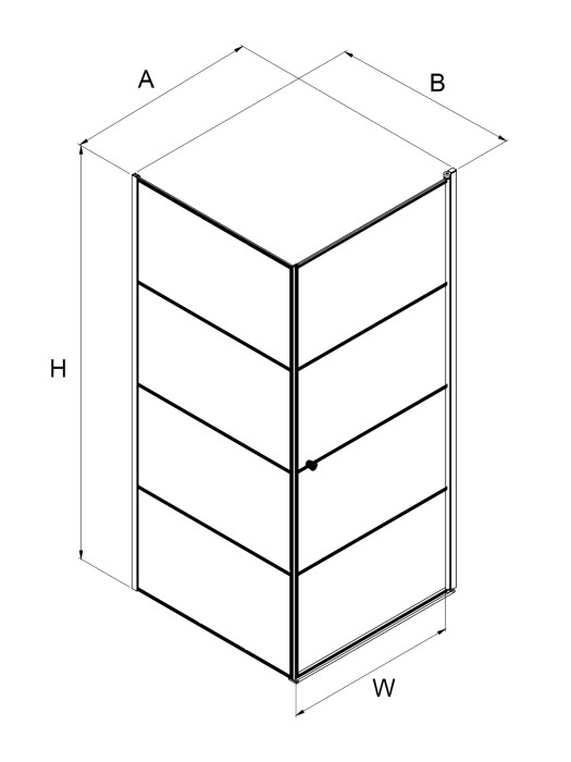 Душевое ограждение 90x90x195 l, New trendy Superia black, арт. K-0596