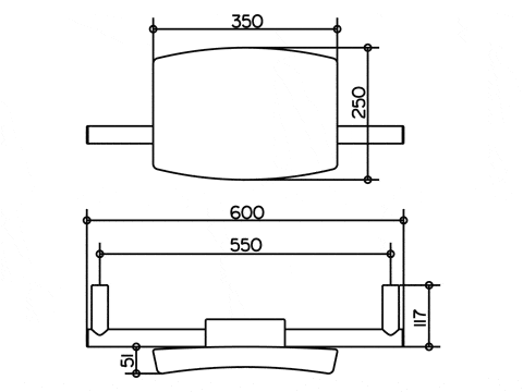 Keuco спинка для сиденья для навешивания на настенную штангу, plan care, темно-серый арт. 34979 000037