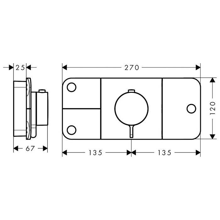 AXOR термостат для душа, One, черный арт. 45713670