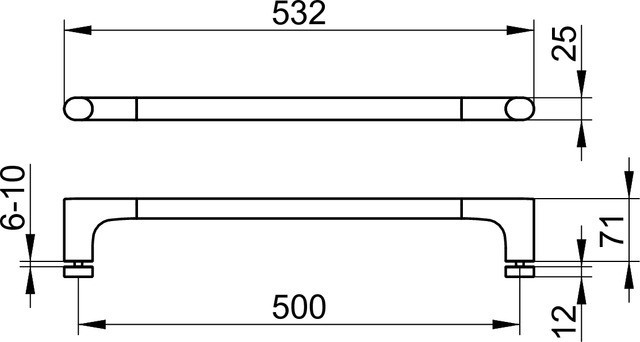Keuco ручка двери душевого ограждения с обратной планкой, edition 400, хром арт. 11508 010501